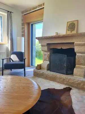 Coin salon dans l'établissement Maison de charme vue mer
