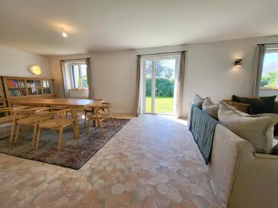 Coin salon dans l'établissement Maison de charme vue mer