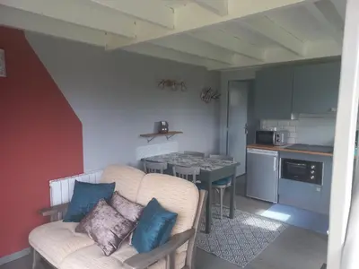 Cuisine ou kitchenette dans l'établissement Studio bois indépendant au calme
