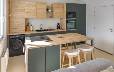 Cuisine ou kitchenette dans l'établissement Awesome Apartment In Le Conquet