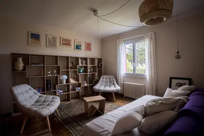 Coin salon dans l'établissement Ty Swannee, Ty Swannee maison familiale