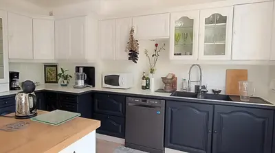 Cuisine ou kitchenette dans l'établissement Le Koc'h Kelen, au calme, proche centre ville
