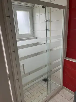 Salle de bains dans l'établissement Gîte Les Hortensias