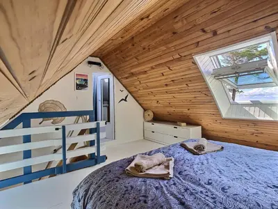 Un ou plusieurs lits dans un hébergement de l'établissement Maison Trezma à 450m de la plage