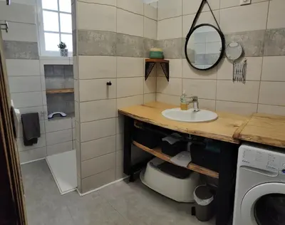 Salle de bains dans l'établissement Chez Dom et Pascal