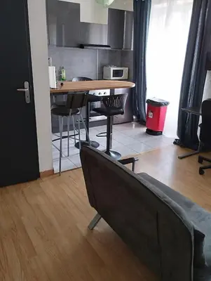 Cuisine ou kitchenette dans l'établissement Appartement Brest Saint Martin