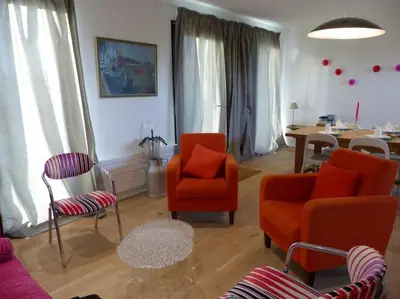 Coin salon dans l'établissement Gîte près de l'Aber Benoît
