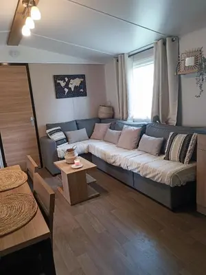 Un ou plusieurs lits dans un hébergement de l'établissement Mobil-home 6 couchages