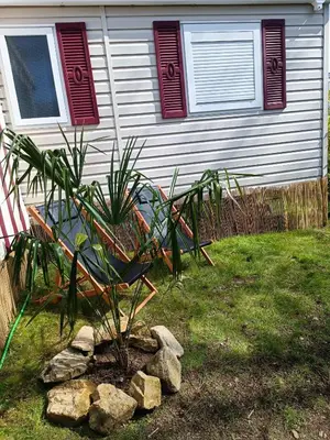 Jardin de l'établissement Mobil-home 6 couchages