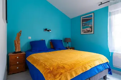 Un ou plusieurs lits dans un hébergement de l'établissement Cosy Turquoise - Appt 4p à Bénodet