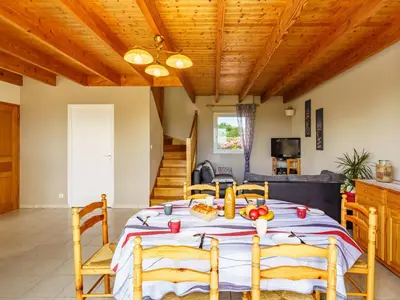 Coin salon dans l'établissement Holiday Home Stereden Vor by Interhome