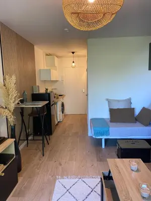 Cuisine ou kitchenette dans l'établissement Studio Plage