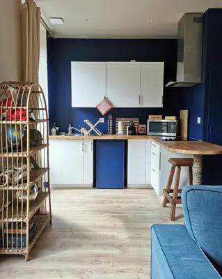 Cuisine ou kitchenette dans l'établissement Bulle marine paisible proche de la gare et du port