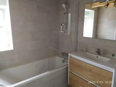 Salle de bains dans l'établissement Chez Denise