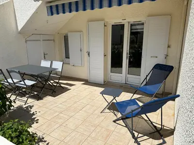 Balcon ou terrasse dans l'établissement les fermettes de la plage
