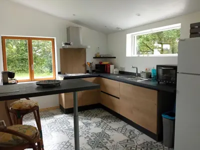 Cuisine ou kitchenette dans l'établissement Le calme zen