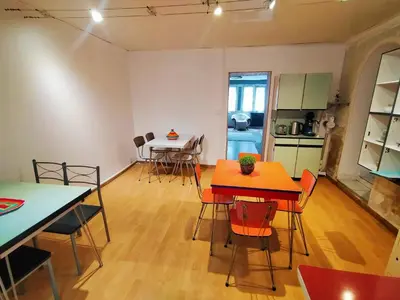 Cuisine ou kitchenette dans l'établissement Au bonheur des voyageurs