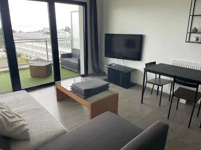 Coin salon dans l'établissement appartement T2 Brest