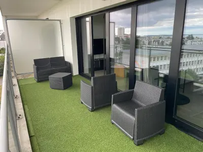 Coin salon dans l'établissement appartement T2 Brest