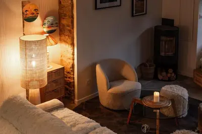 Coin salon dans l'établissement Ty Ar Mor maison de la mer, à 40 m de la plage