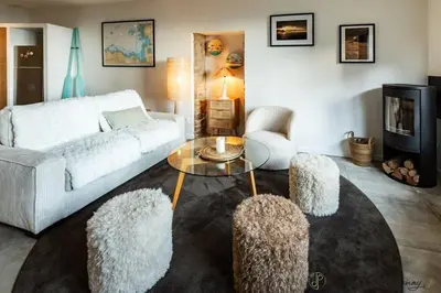 Coin salon dans l'établissement Ty Ar Mor maison de la mer, à 40 m de la plage