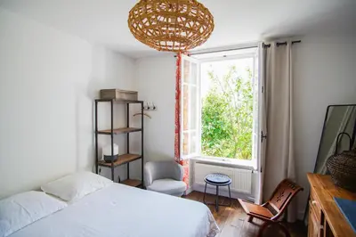 Un ou plusieurs lits dans un hébergement de l'établissement La maison du pecheur, proche des plages, jardin