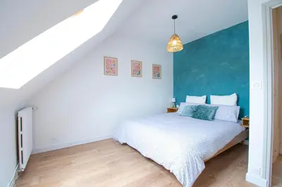 Un ou plusieurs lits dans un hébergement de l'établissement Maison d'Heol I Grande terrasse & vue mer