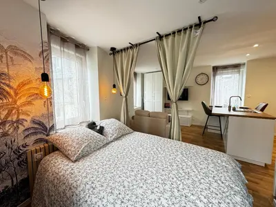 Un ou plusieurs lits dans un hébergement de l'établissement Le studio des Abers