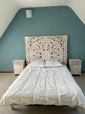 Un ou plusieurs lits dans un hébergement de l'établissement Villa vue mer
