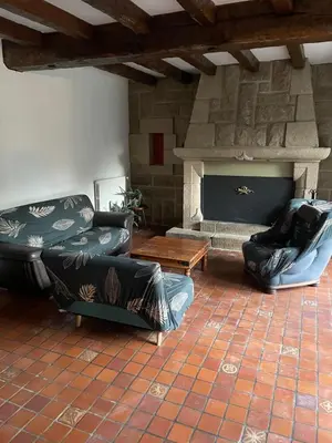 Coin salon dans l'établissement Villa vue mer
