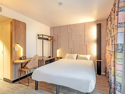 Un ou plusieurs lits dans un hébergement de l'établissement B&B HOTEL Brest Porte de Gouesnou