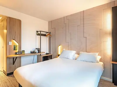 Un ou plusieurs lits dans un hébergement de l'établissement B&B HOTEL Brest Porte de Gouesnou