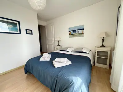 Un ou plusieurs lits dans un hébergement de l'établissement Appartement le Theven
