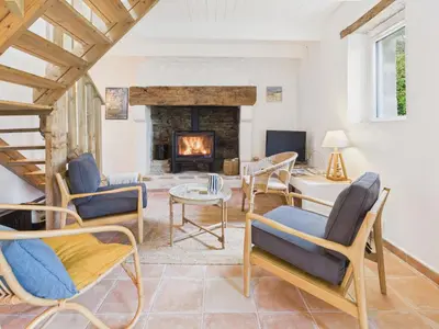Coin salon dans l'établissement Jolie maison à la campagne pour 4
