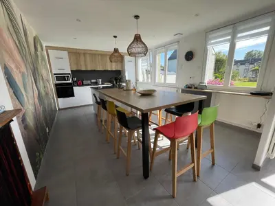 Cuisine ou kitchenette dans l'établissement Ty Queff Lodge