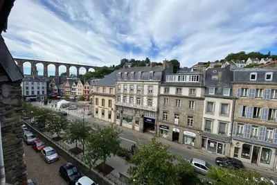 Vue générale sur Morlaix ou vue de la ville depuis l'appartement