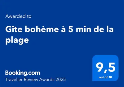 Certificat, récompense, panneau ou autre document affiché dans l'établissement Gîte bohème à 5 min de la plage