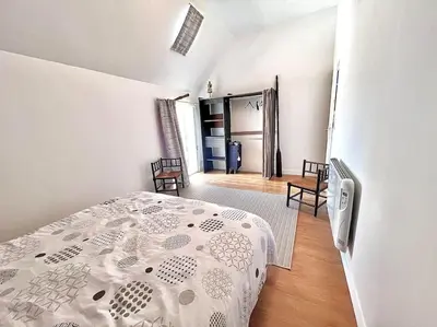 Un ou plusieurs lits dans un hébergement de l'établissement Sublime maison La mouette au coeur du Port du Guilvinec