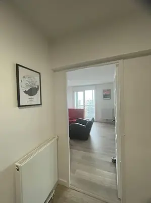 Un ou plusieurs lits dans un hébergement de l'établissement Appartement spacieux Brest Bellevue de 1 à 6 personnes