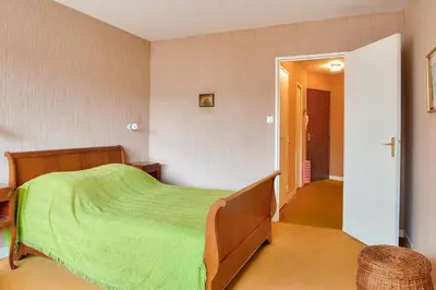Un ou plusieurs lits dans un hébergement de l'établissement À 200m de la plage, appartement vue mer pour 4