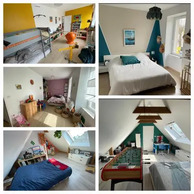 Un ou plusieurs lits dans un hébergement de l'établissement Maison de famille en bord de mer