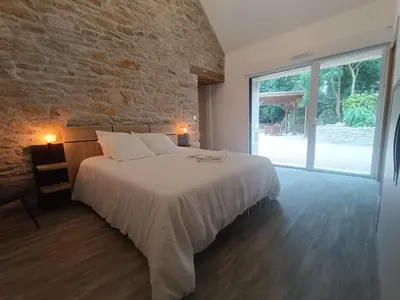 Un ou plusieurs lits dans un hébergement de l'établissement Le moulin de Kerloroc