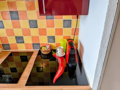 Cuisine ou kitchenette dans l'établissement Kerjana