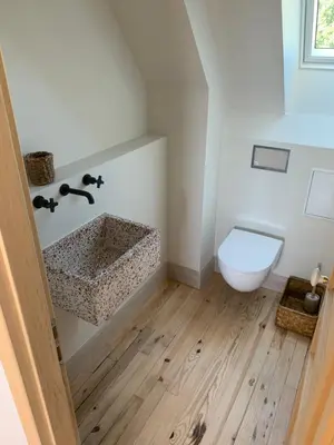 Salle de bains dans l'établissement Maison a Concarneau a 150m de la plage