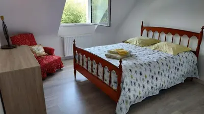 Un ou plusieurs lits dans un hébergement de l'établissement VILLA FAMILIALE Bord de Mer
