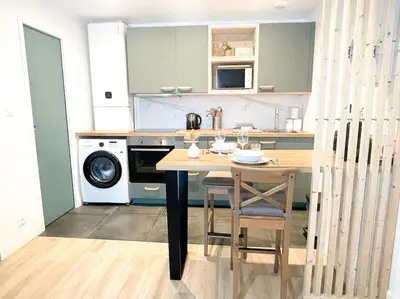 Cuisine ou kitchenette dans l'établissement Studio cosy