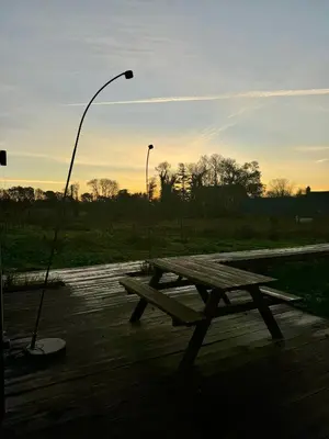 Lever ou coucher de soleil vu de la maison de vacances ou à proximité