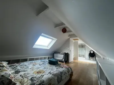 Un ou plusieurs lits dans un hébergement de l'établissement Maison de campagne 8pers proche Carantec, Morlaix, Roscoff