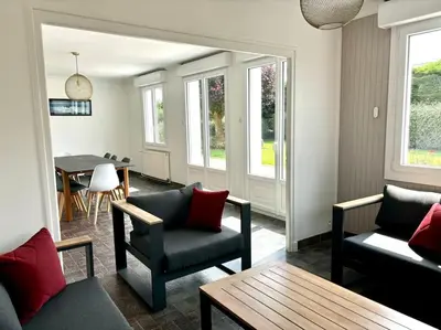 Coin salon dans l'établissement Ty Loho - Grande maison à Landéda