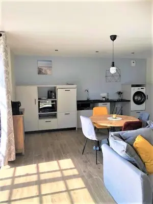 Cuisine ou kitchenette dans l'établissement Gîtes TiArMein